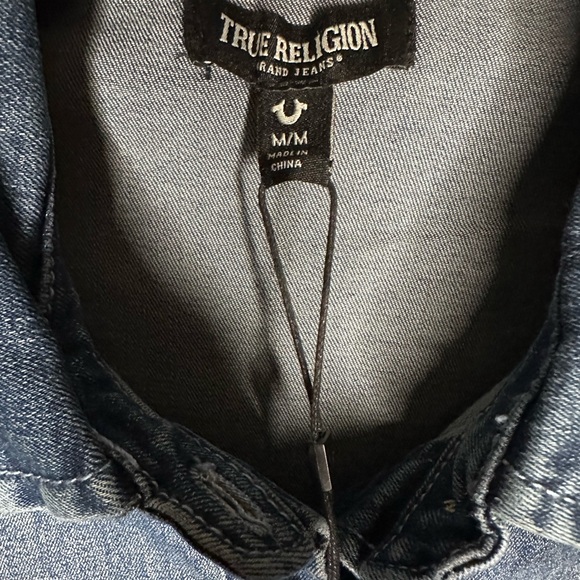 True Religion Blue Denim Shacket - Picture 3 of 9